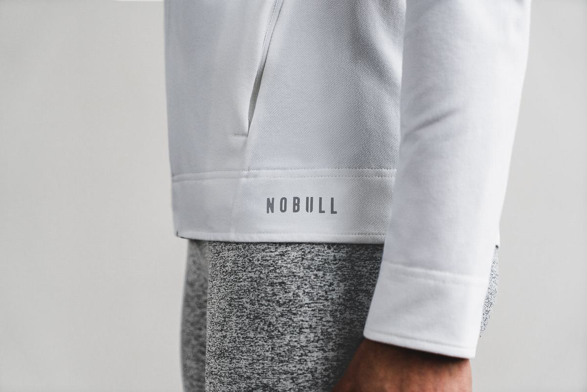 Nobull Twill Zip-up Women's Jackets White | Australia (CL6705)